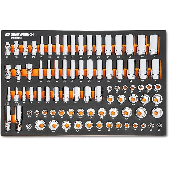 GearWrench 85-piece ratcheting wrench and socket set in hard case
