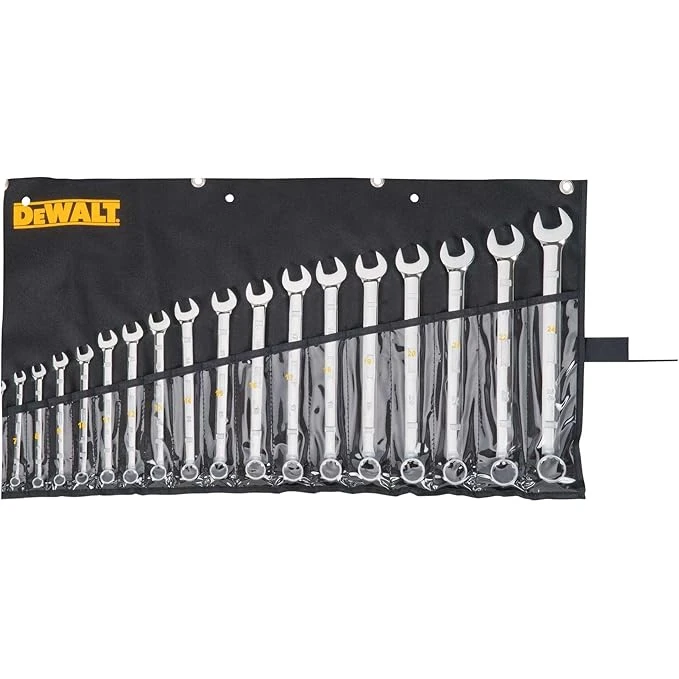 DEWALT drive combination wrench set with black chrome finish and DirectTorque design