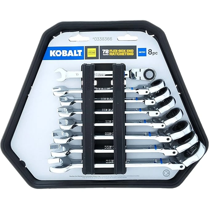 Kobalt double-sided metric combination wrench set showing unique dual-size design