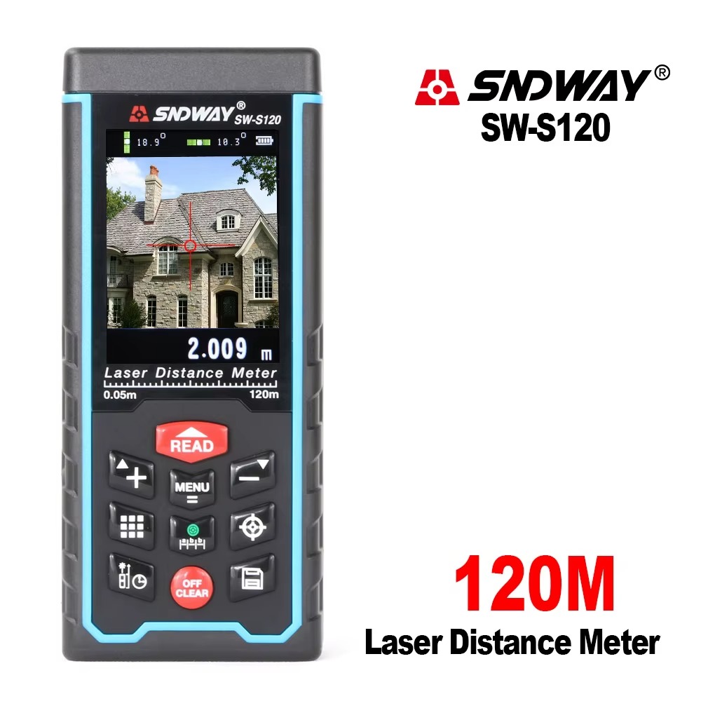 SNDWAY SW-S120 laser distance meter with backlit LCD and large range capability