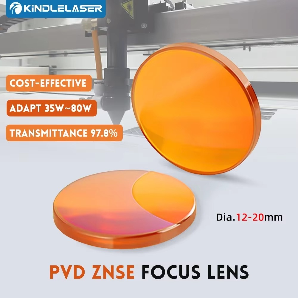 ZnSe focus lens for CO2 laser with PVD anti-reflective coating in multiple diameter options